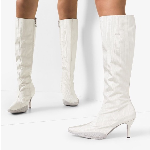 Marine Serre Shoes - ❌SOLD❌ New Marine Serre Grey 50 Moiré Knee High Boots